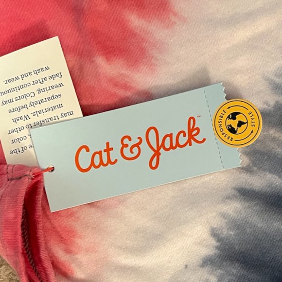 NWT 2T Cat & Jack Boys tank/shorts set, July 4th tie dye - Picture 3 of 6